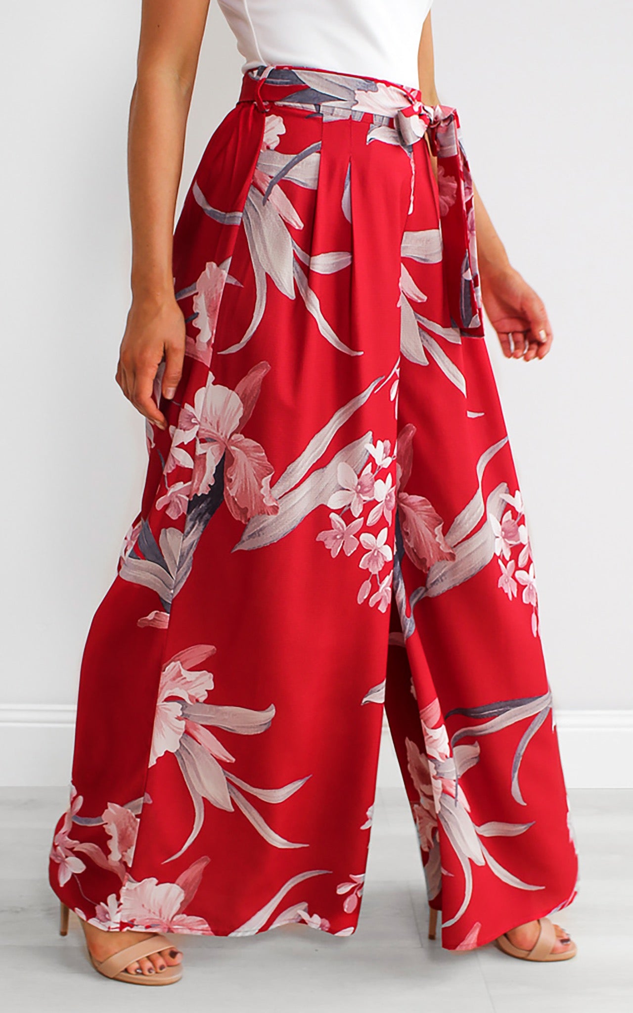 Paradise Lily Pants - Red Floral