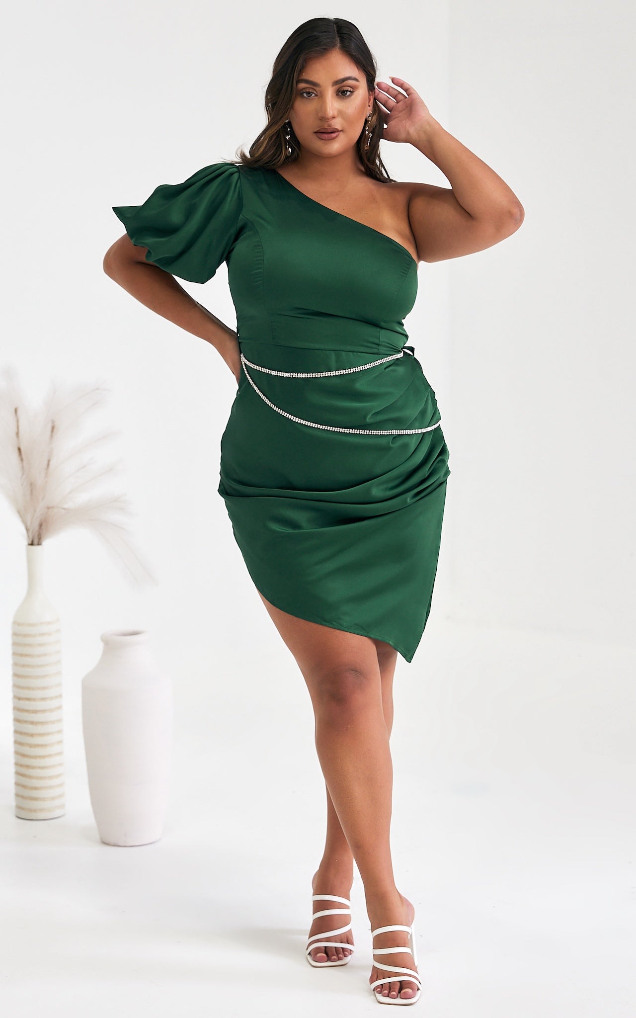 Pascal Satin Dress - Emerald