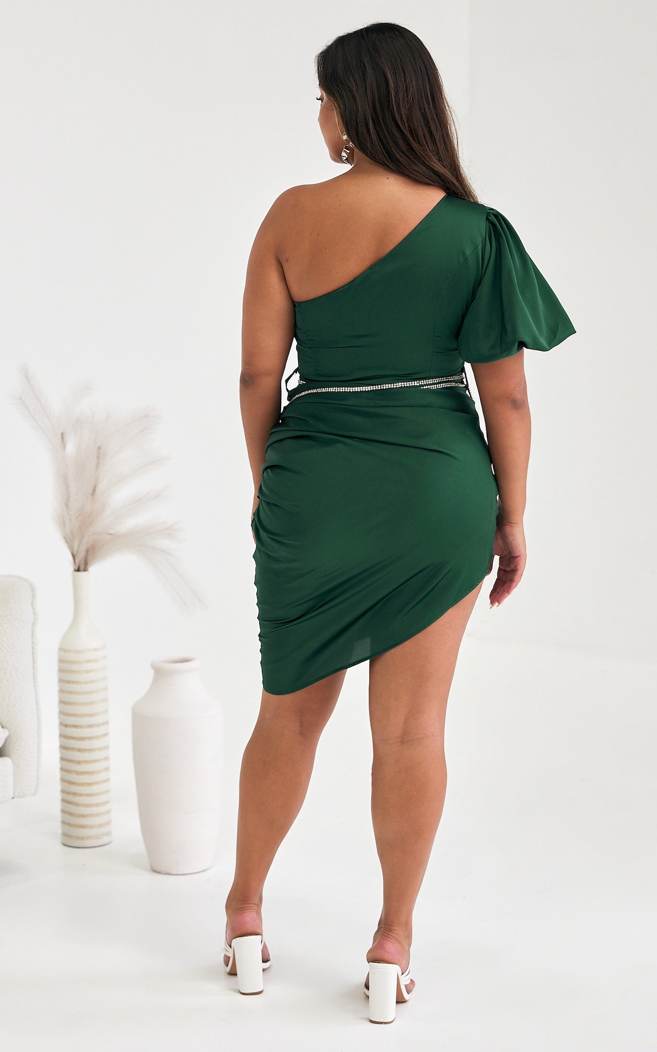 Pascal Satin Dress - Emerald