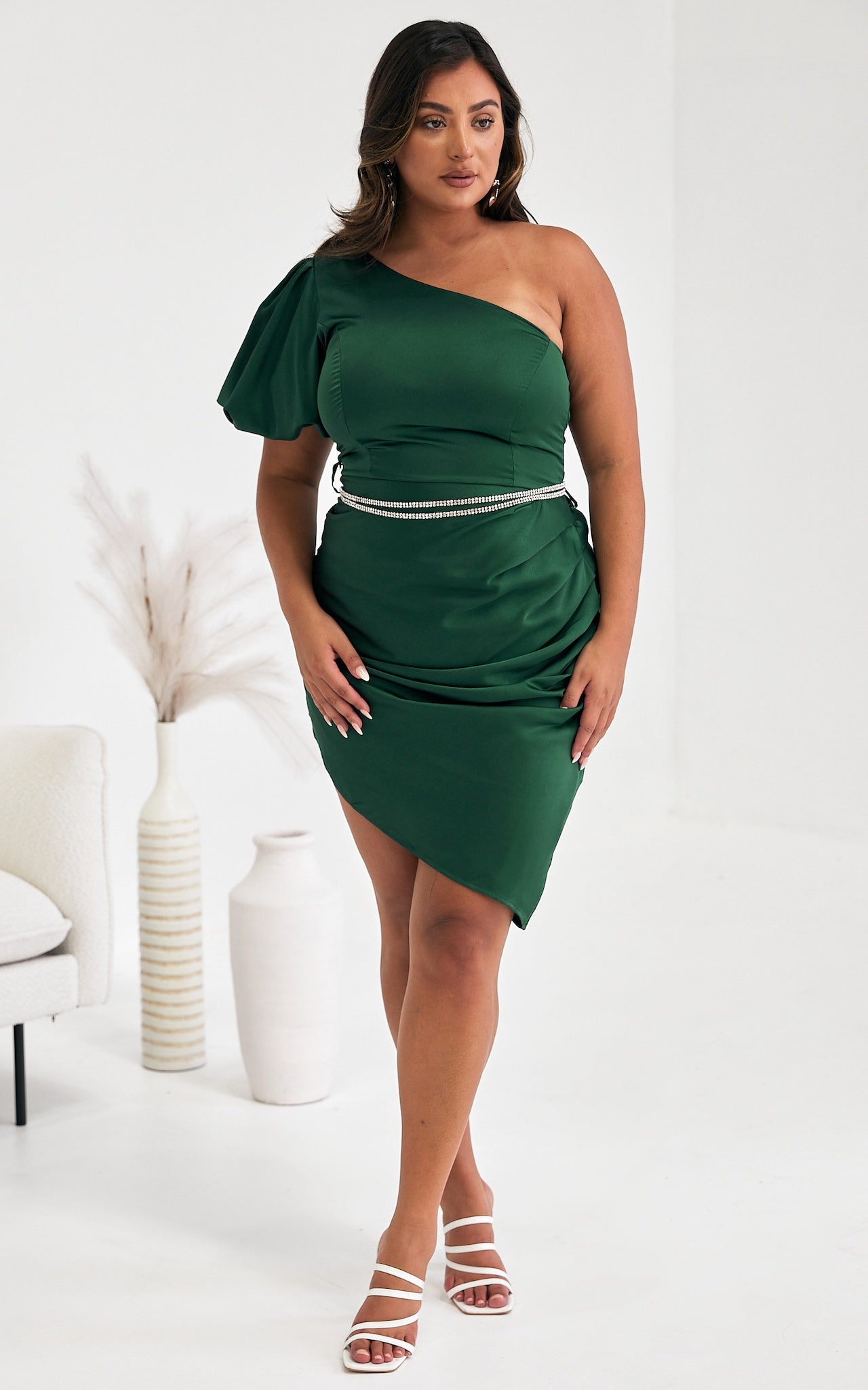 Pascal Satin Dress - Emerald