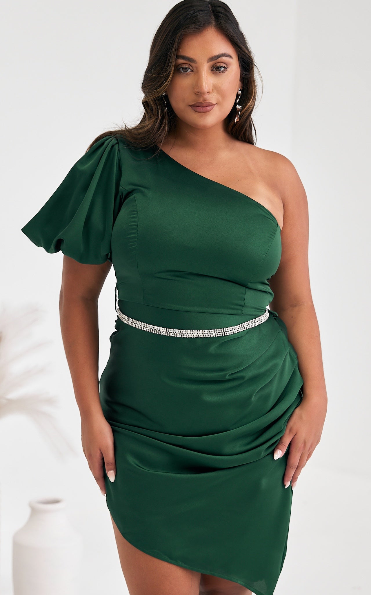 Pascal Satin Dress - Emerald