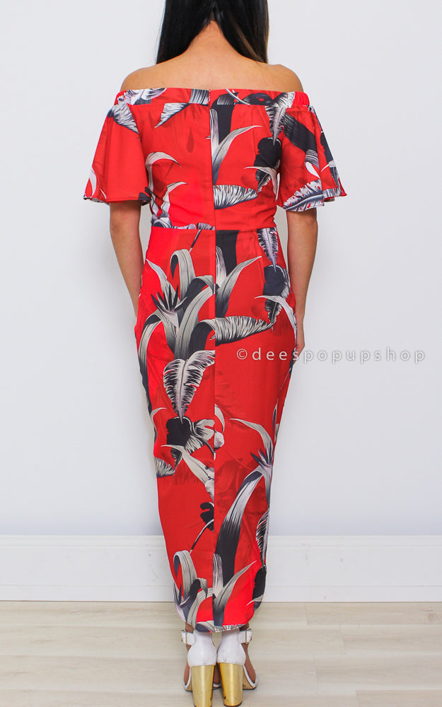 Penelope Wrap Dress - Red Print