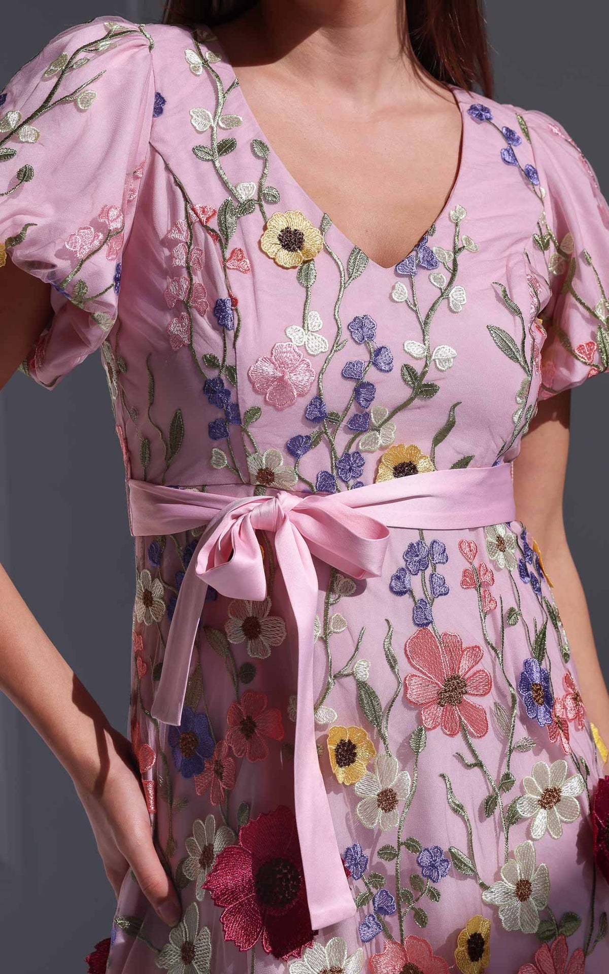 Peony Midi Dress - Pink Multi Floral