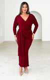 Perdita Long Sleeve Maxi Dress - Wine