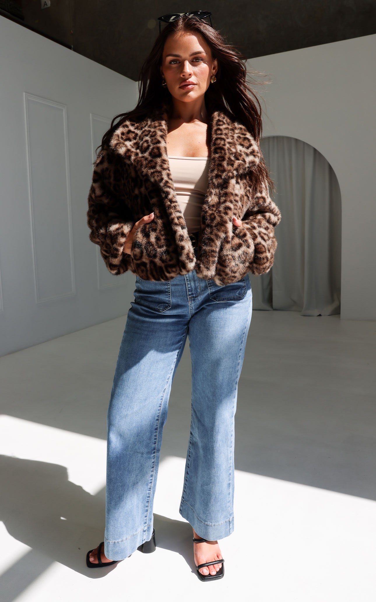 Philippa Faux Fur Jacket - Leopard Print