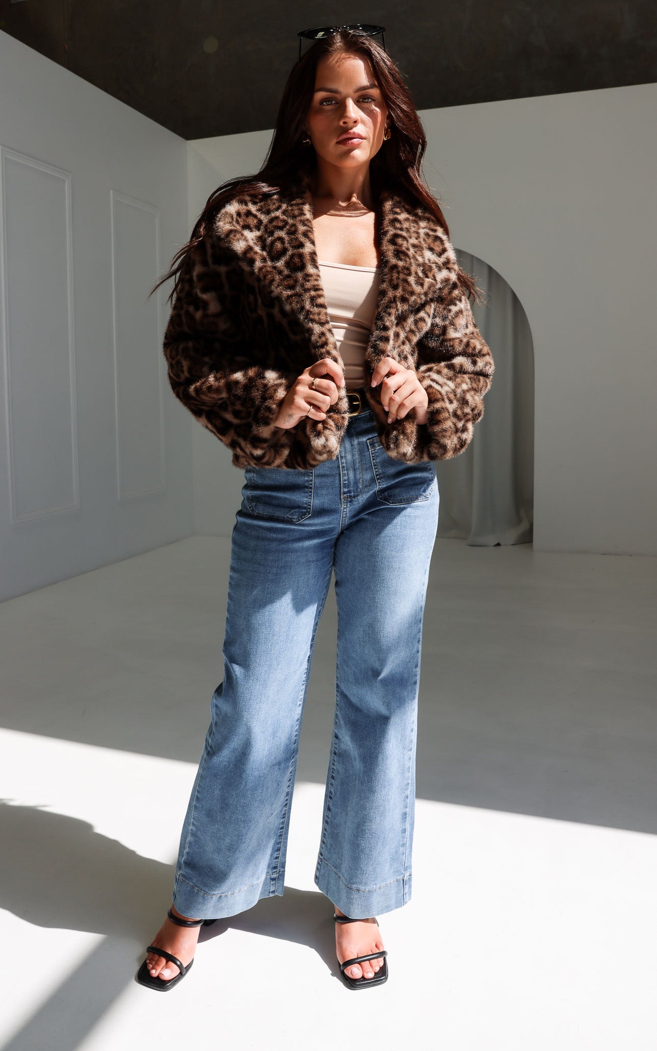 Philippa Faux Fur Jacket - Leopard Print