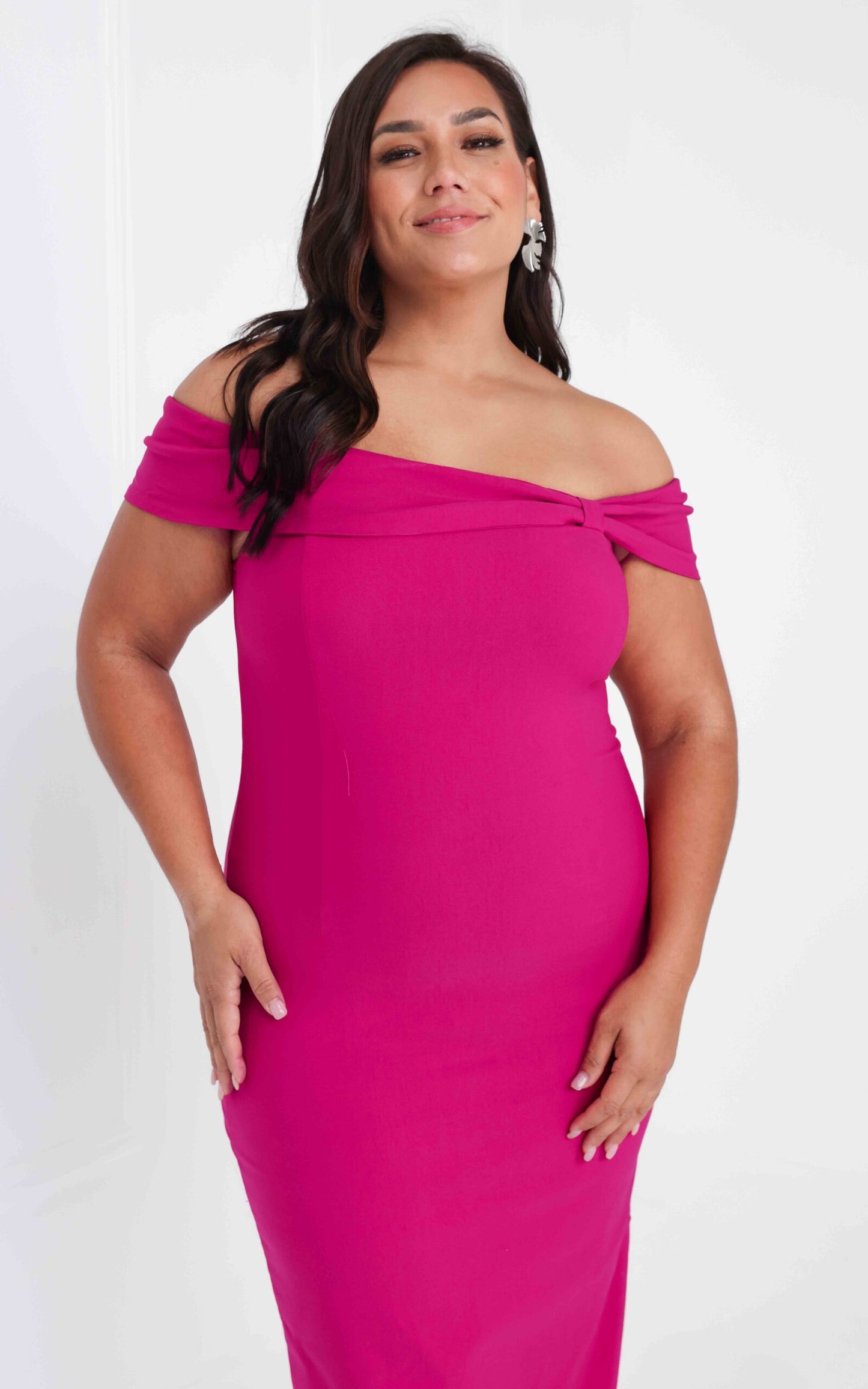 Mirella Midi Dress - Hot Pink