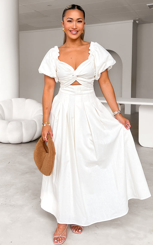 Pixie Maxi Dress - White Cream