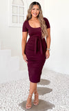 Mercedes Midi Dress - Plum