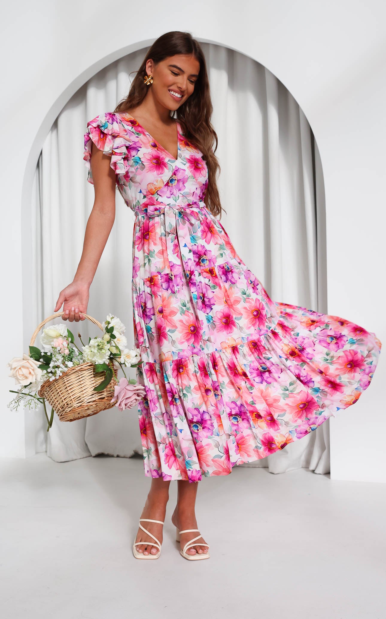 Poeselle Maxi Dress - Pink Multi Floral