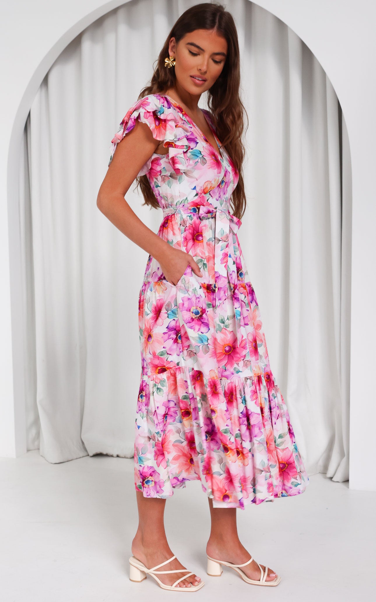 Poeselle Maxi Dress - Pink Multi Floral