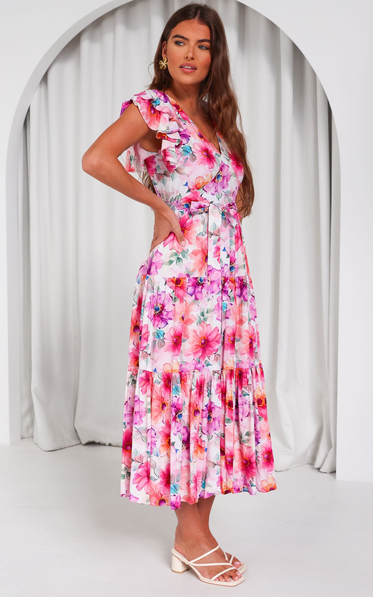 Poeselle Maxi Dress - Pink Multi Floral