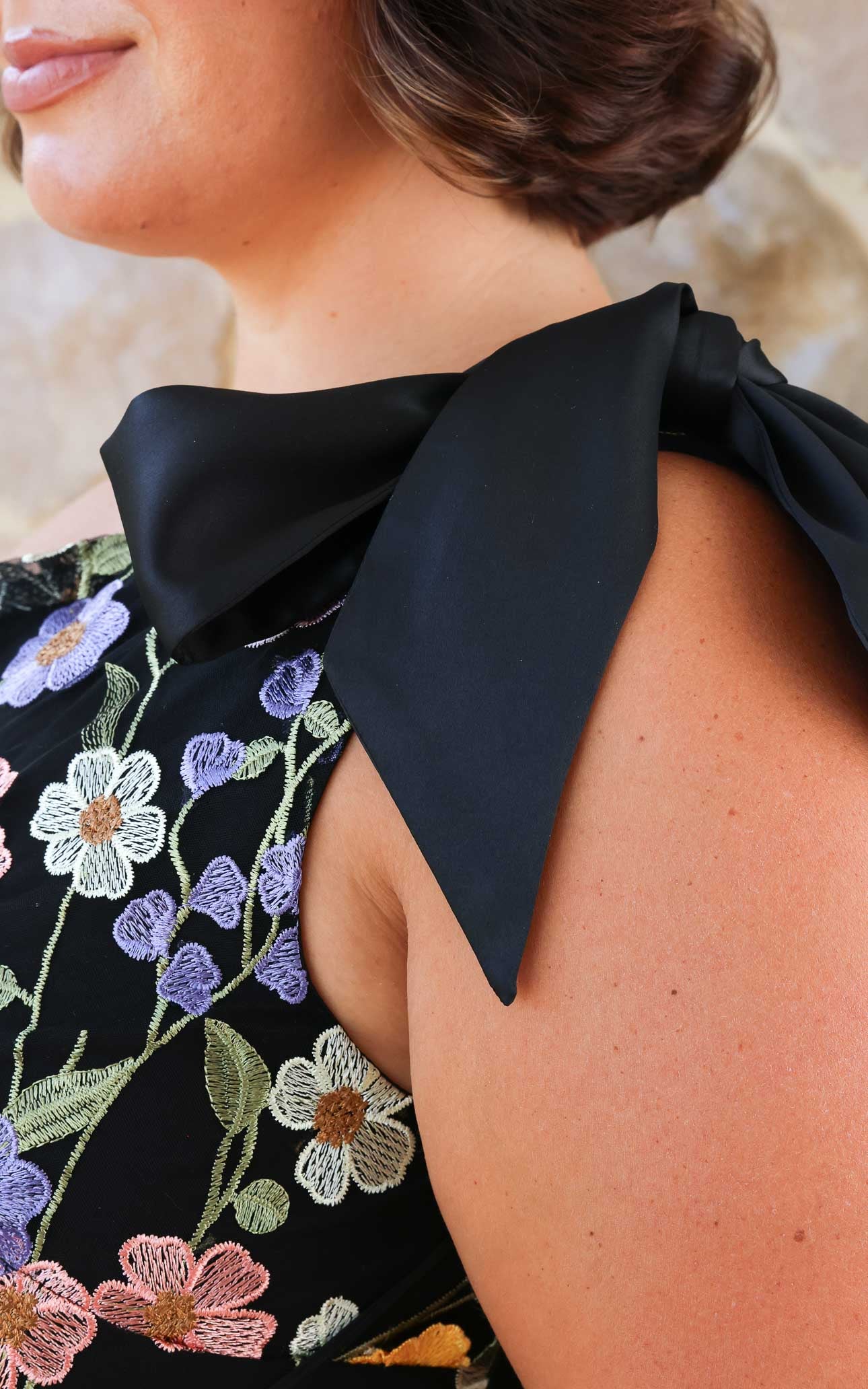 Poppy Mini Dress - Black Multi Floral