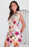 Poppy Mini Dress - Beige Multi Floral