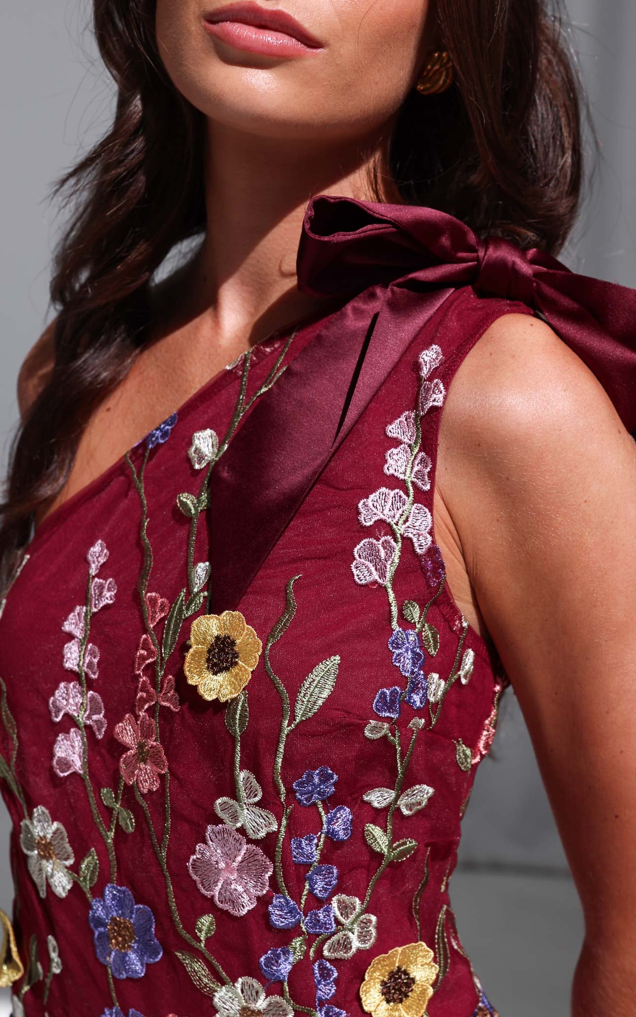 Poppy Midi Dress - Wine Multi Floral