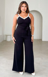Porter Wide Leg Jumpsuit - Black Diamante