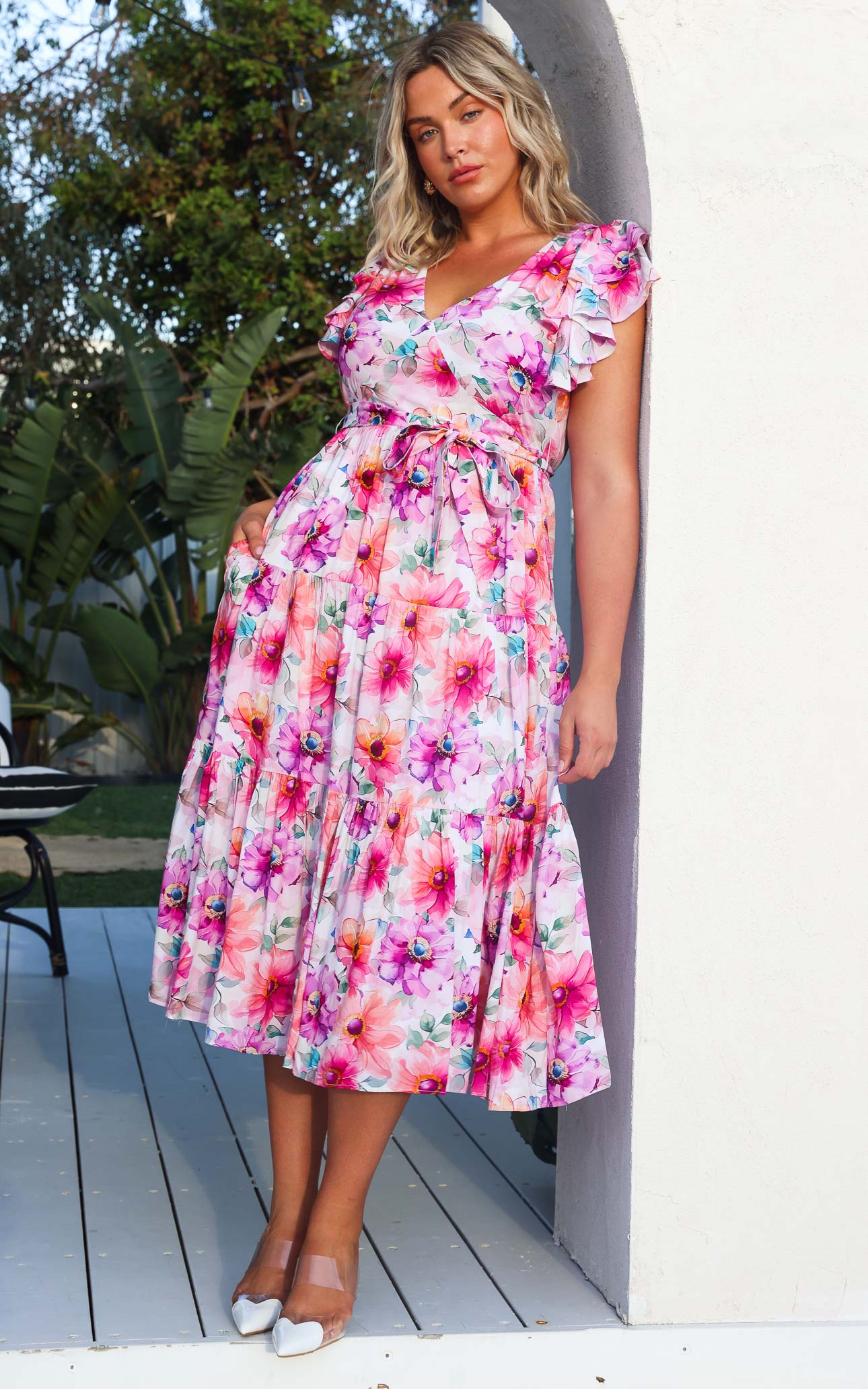 Poeselle Maxi Dress - Pink Multi Floral