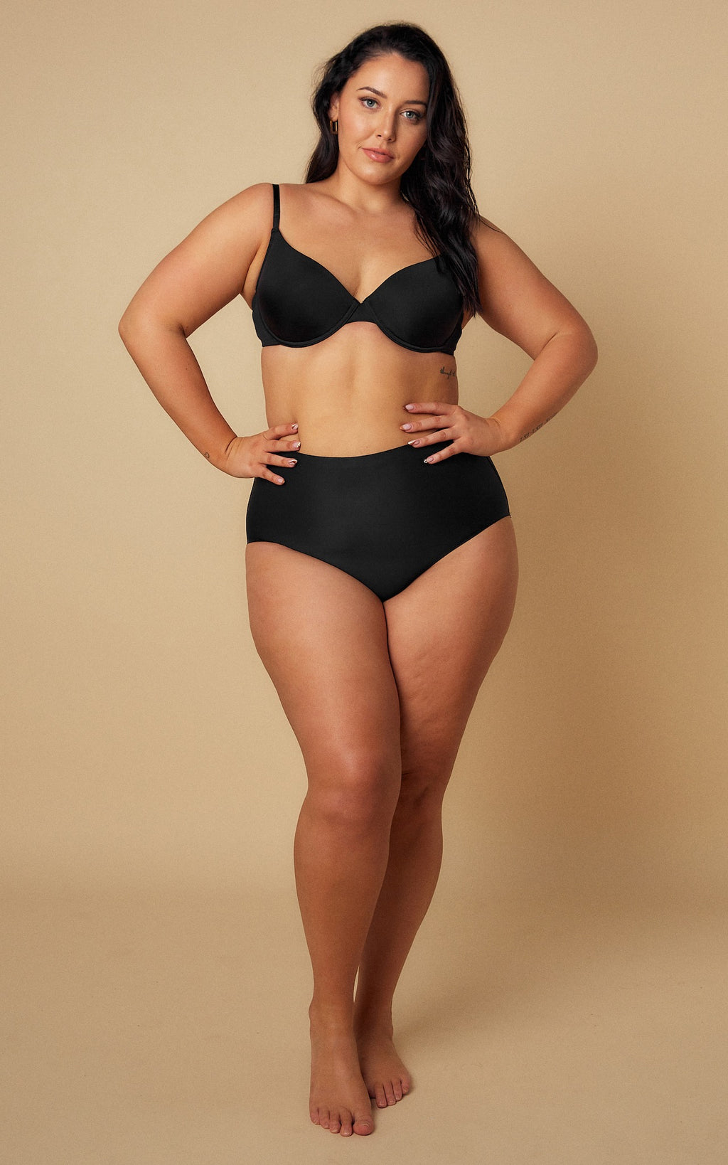 3 Pack: Prielle Seamless High Waisted Full Briefs - Black