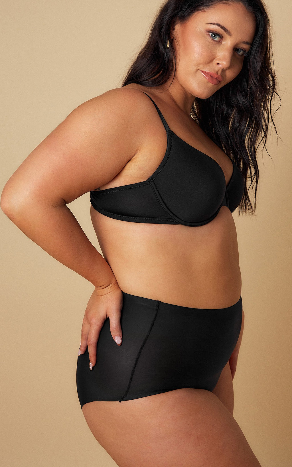 3 Pack: Prielle Seamless High Waisted Full Briefs - Black