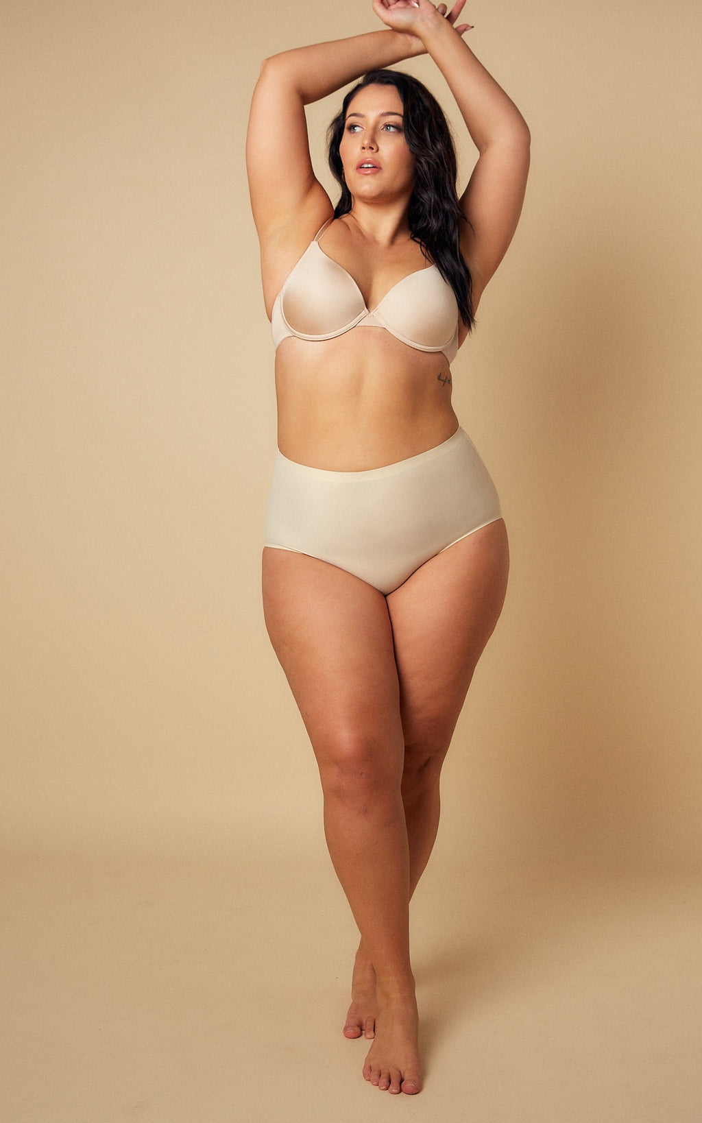 3 Pack: Prielle Seamless High Waisted Full Briefs - Nude