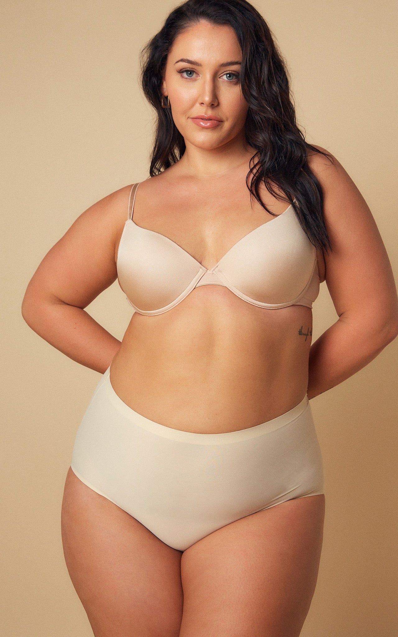 3 Pack: Prielle Seamless High Waisted Full Briefs - Nude