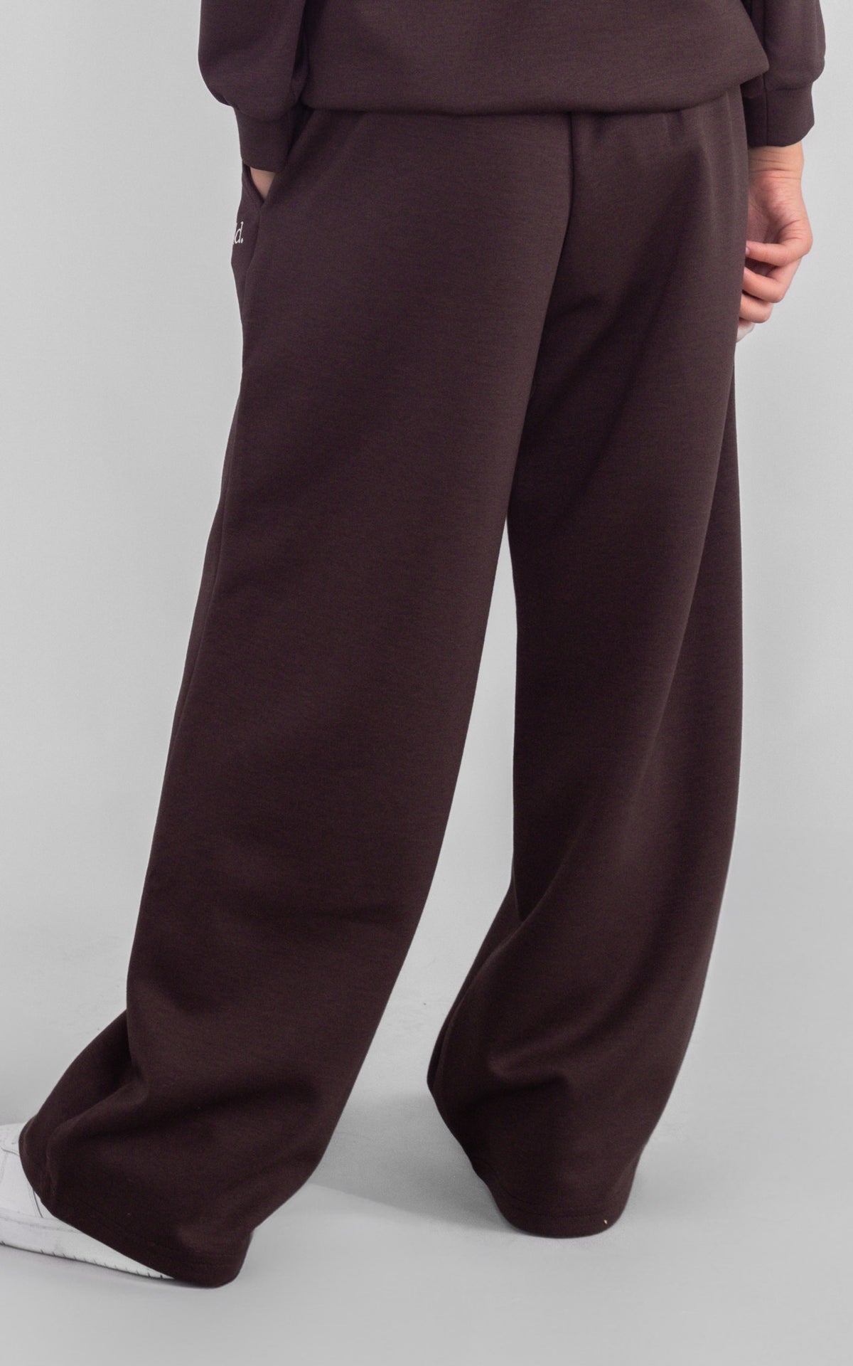 Paxon Kids Wide Leg Trackpants - Chocolate Brown
