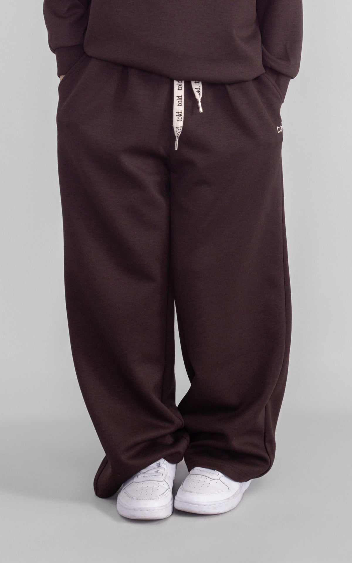 Paxon Kids Wide Leg Trackpants - Chocolate Brown