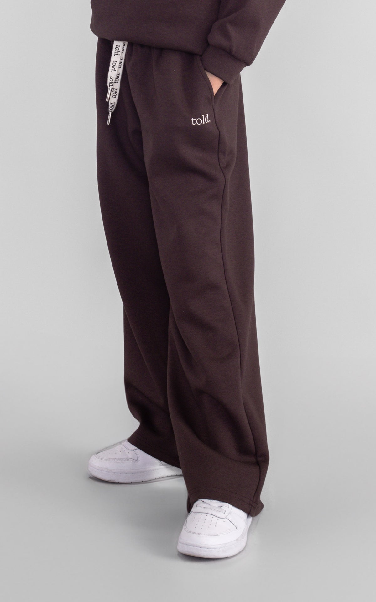 Paxon Kids Wide Leg Trackpants - Chocolate Brown