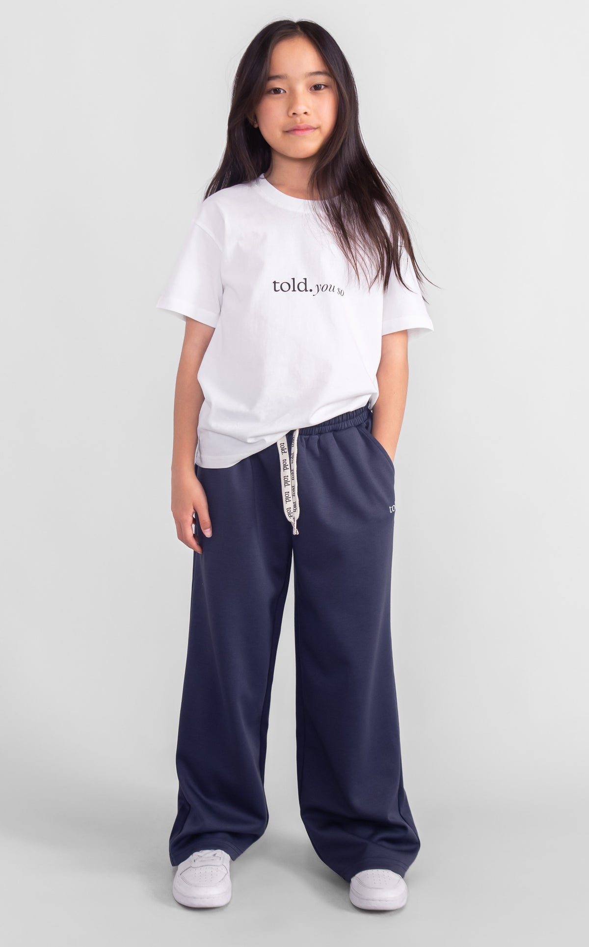 Paxon Kids Wide Leg Trackpants - Navy
