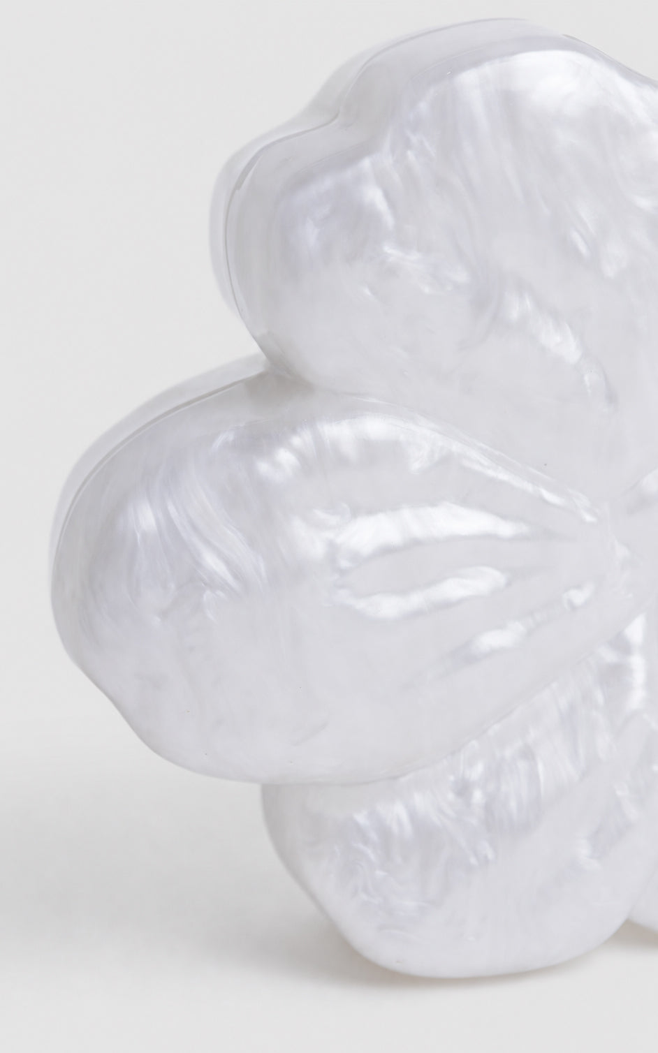 Blossie Flower Clutch Bag - White Pearl