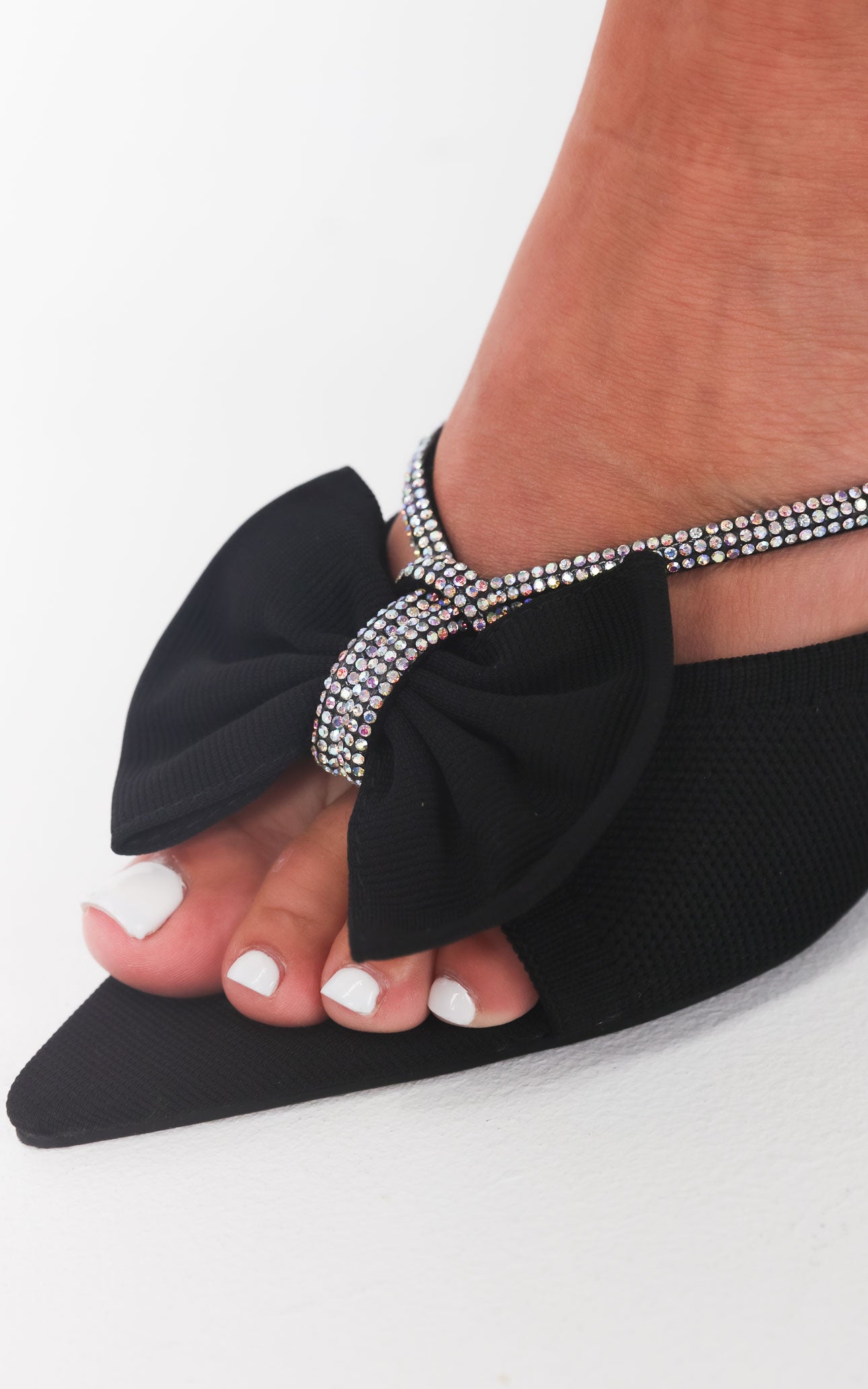 Quincy Mule Heels - Black Rhinestone