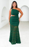 Raelle Lace Maxi Dress - Emerald Green