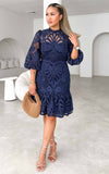 Raelynn Lace Dress - Navy