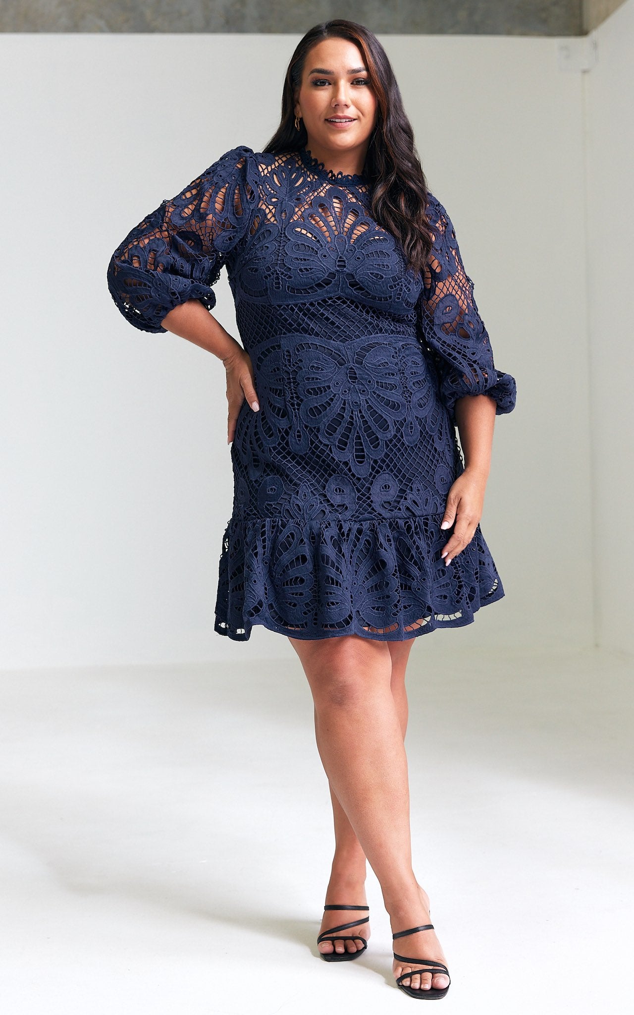 Raelynn Lace Dress - Navy