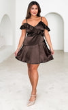 Rafiki Mini Dress - Dark Chocolate Brown