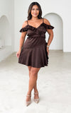 Rafiki Mini Dress - Dark Chocolate Brown