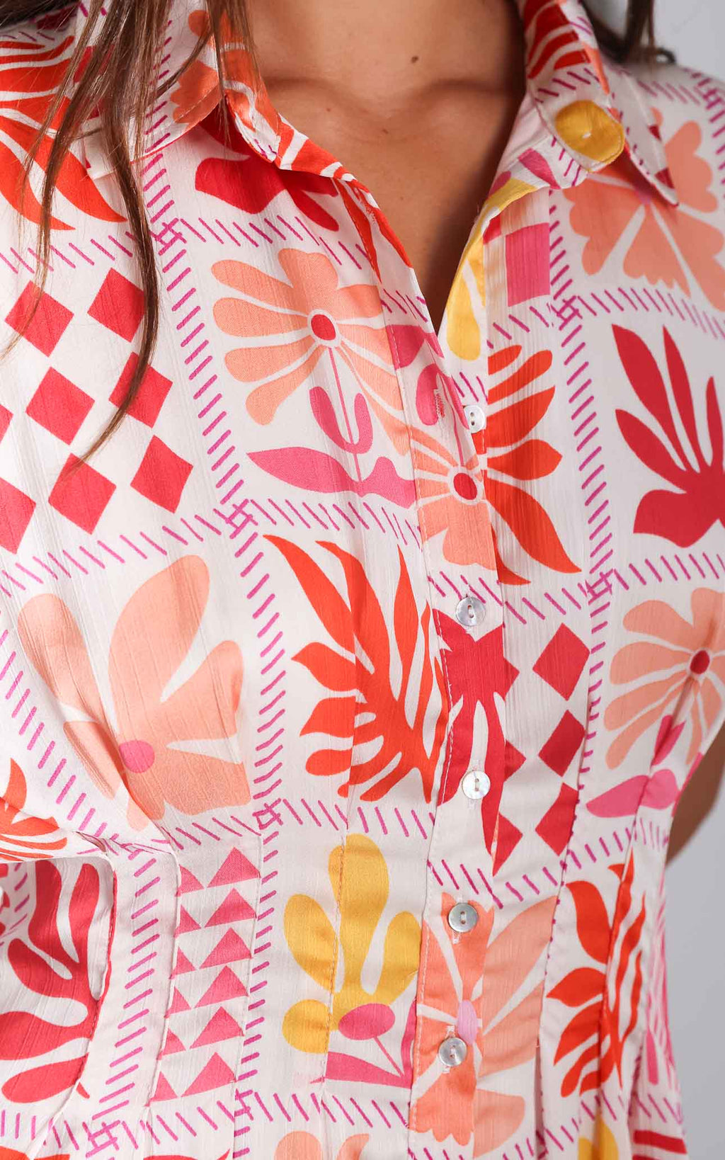 Rainier Midi Dress - Pink Multi Print