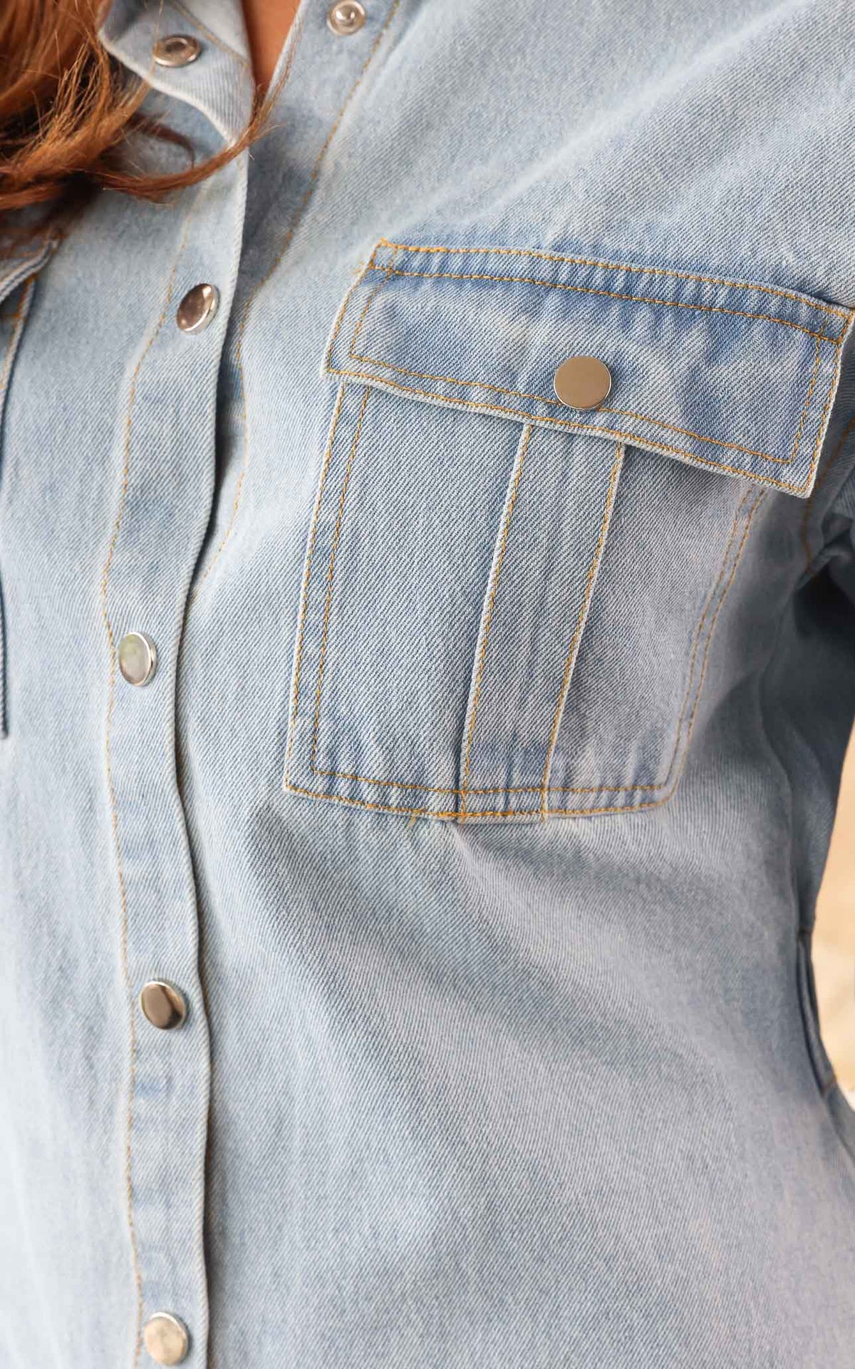 Raven Denim Mini Dress - Light Blue
