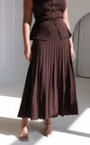 Reuben Knit Midi Skirt - Chocolate Brown