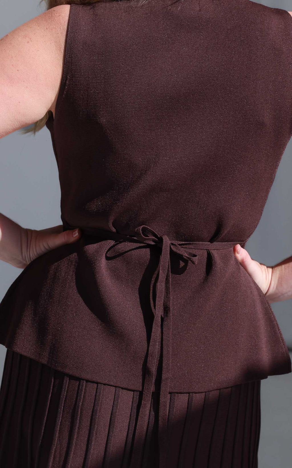 Reuben Knit Vest Top - Chocolate Brown