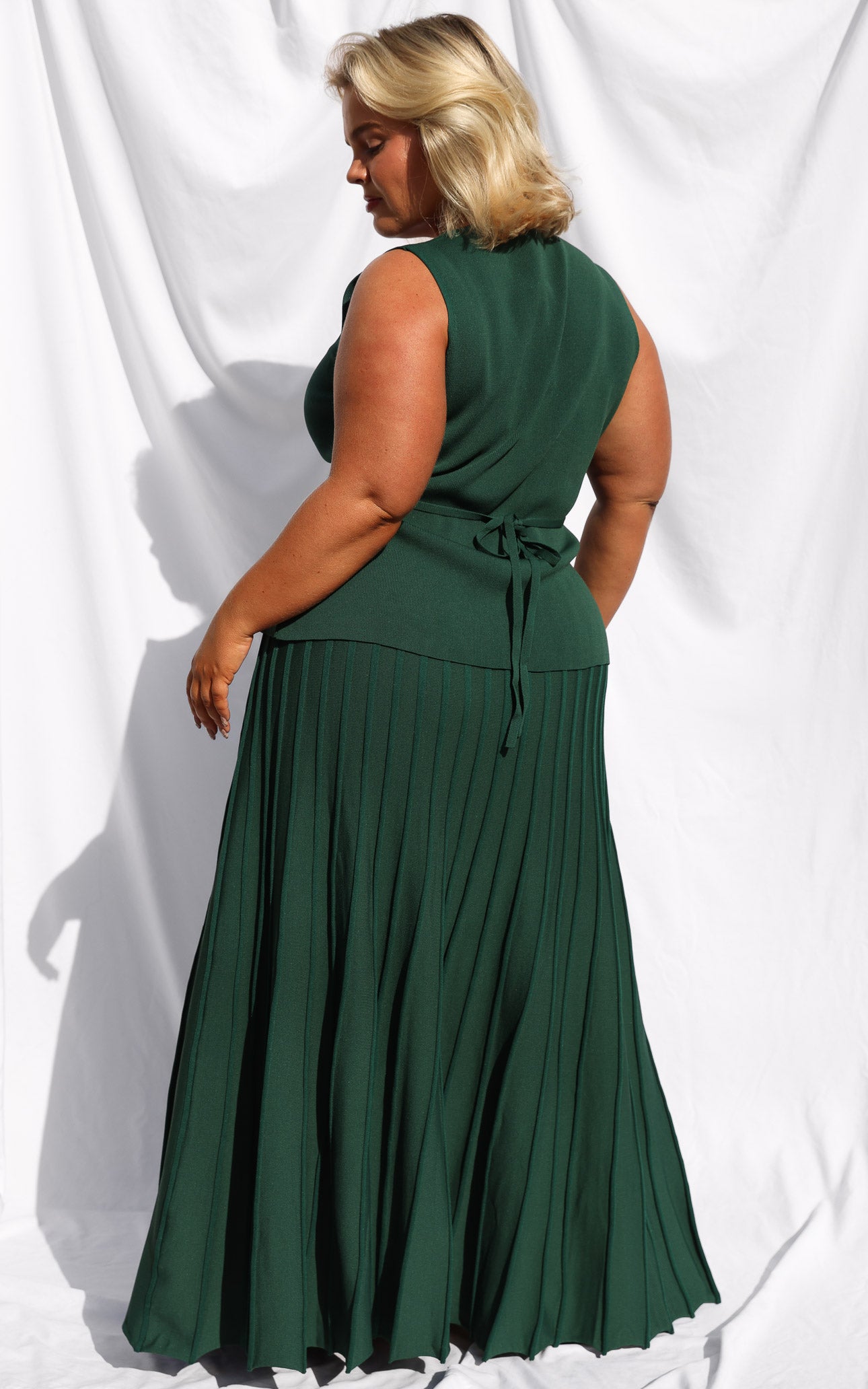 Reuben Knit Midi Skirt - Forest Green