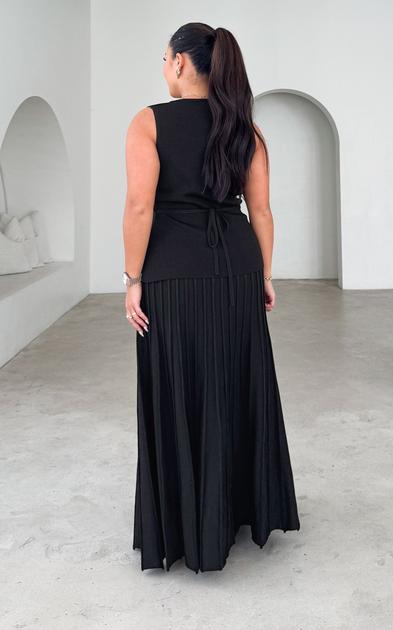 Reuben Knit Midi Skirt - Black