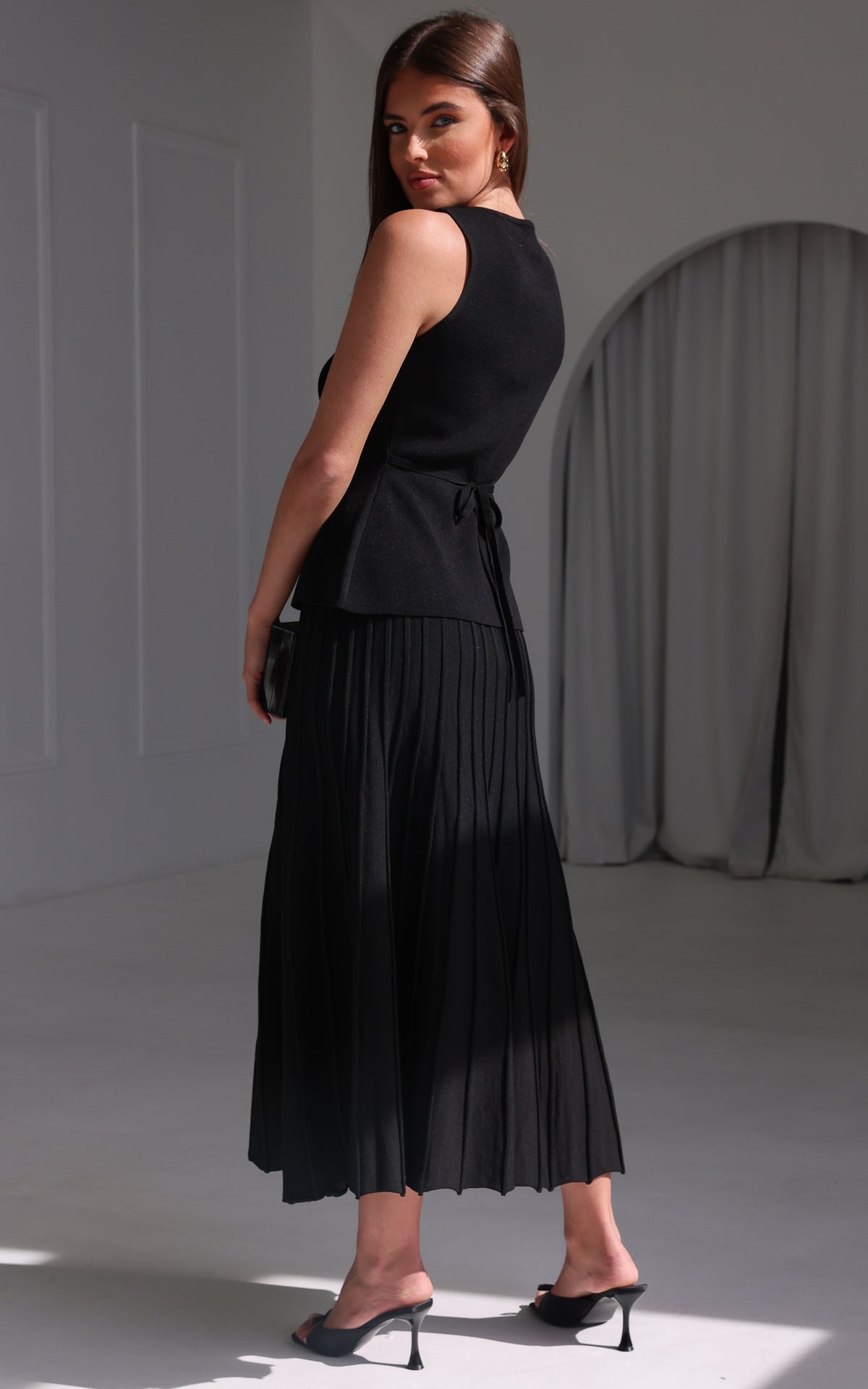Reuben Knit Midi Skirt - Black