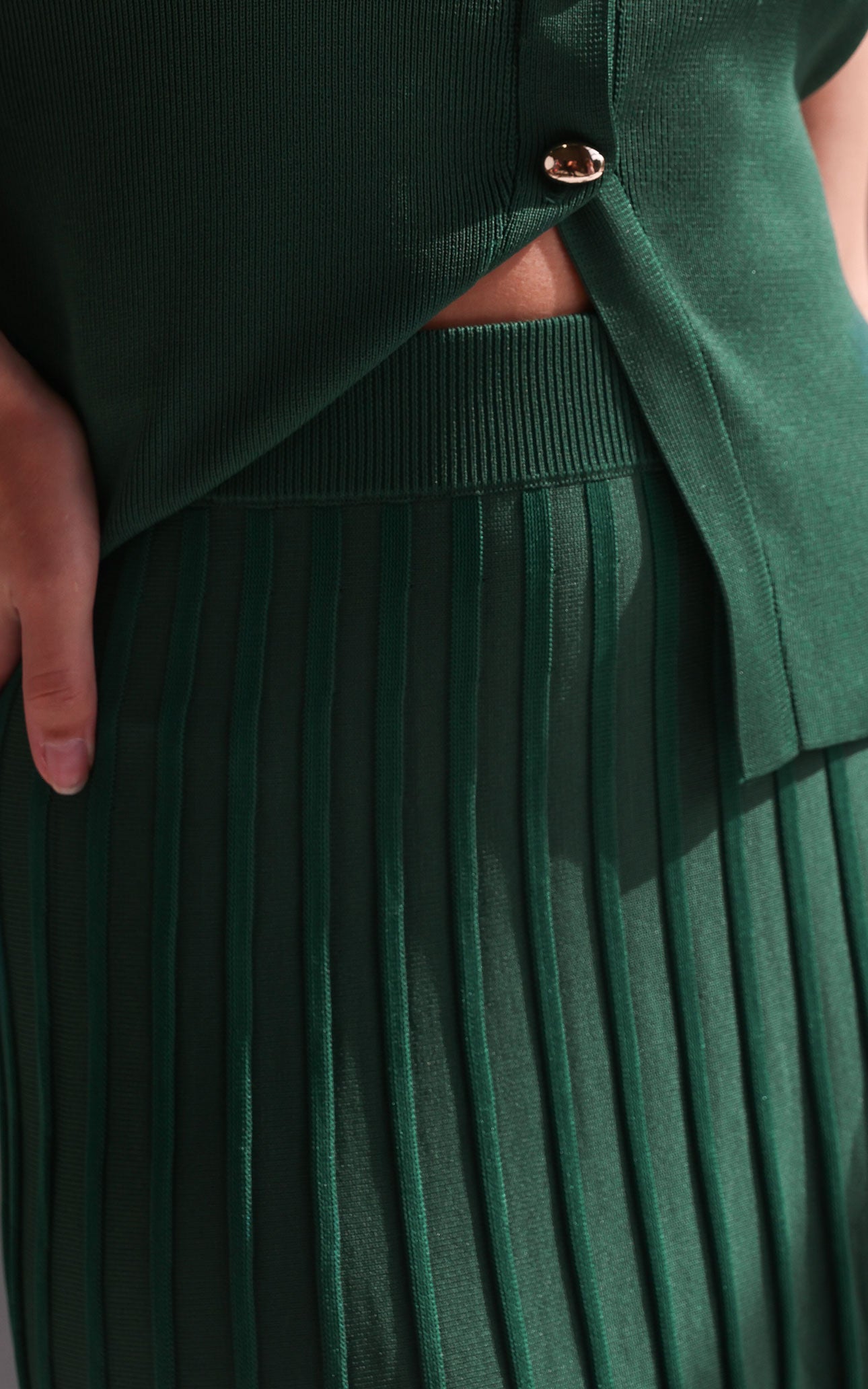 Reuben Knit Midi Skirt - Forest Green
