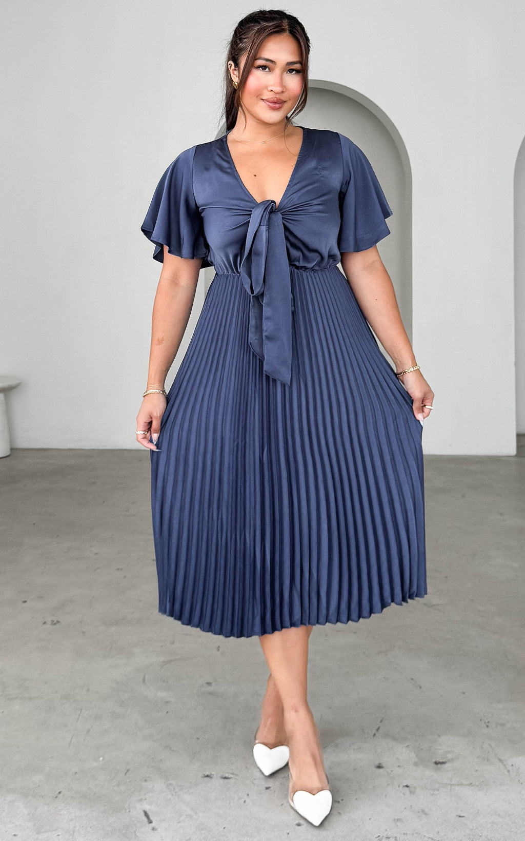 Reya Midi Dress - Riverside Blue