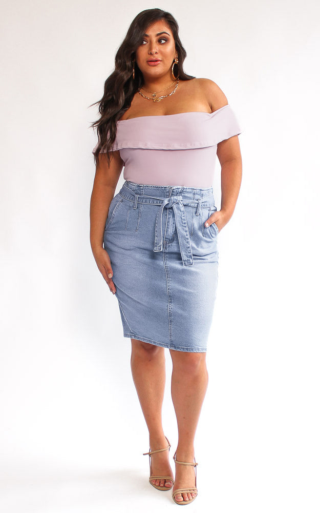 Phoebe Denim Skirt- Light Blue