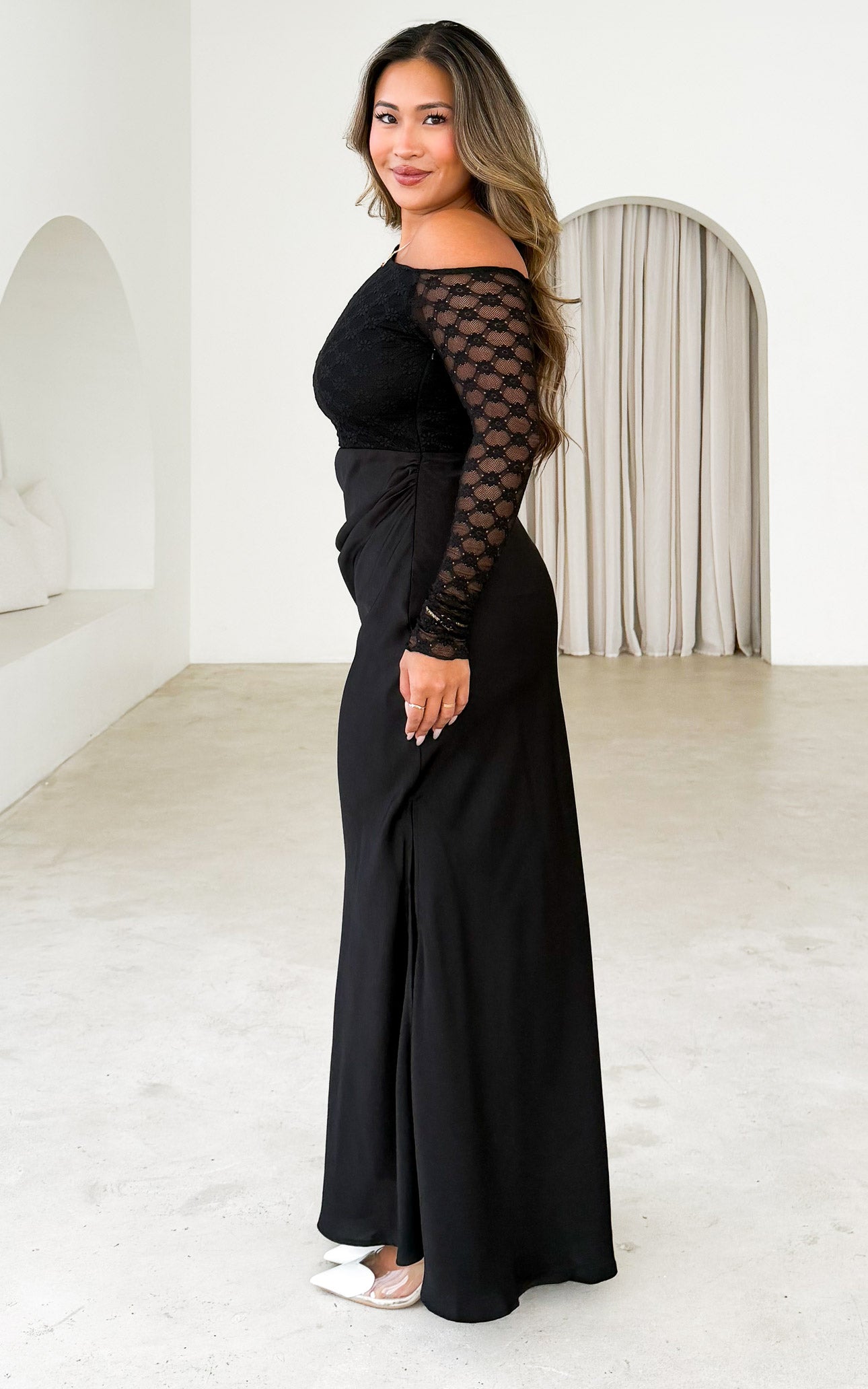 Rixie Mesh Maxi Dress - Black