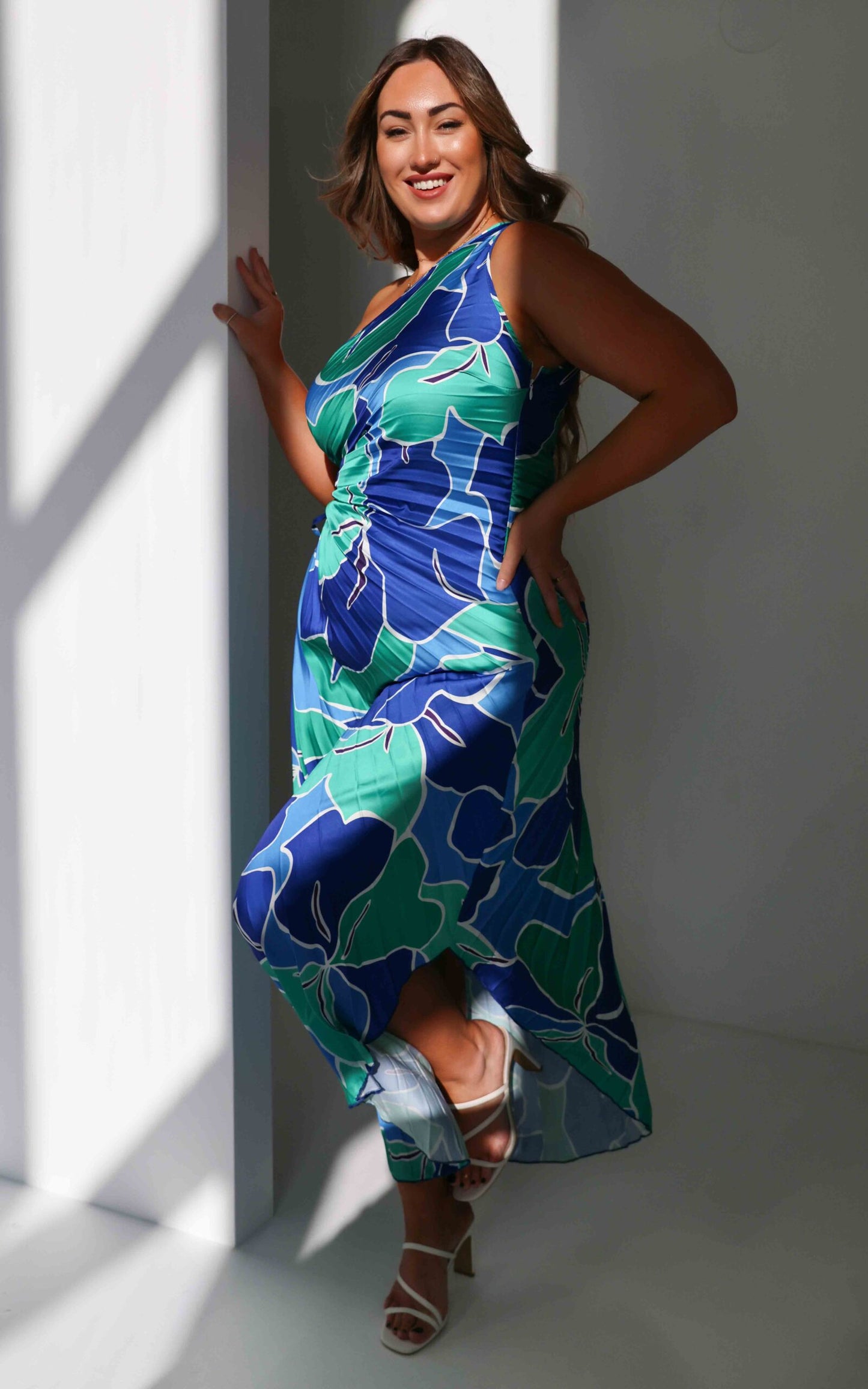 Rochelle Maxi Dress - Blue Green Floral