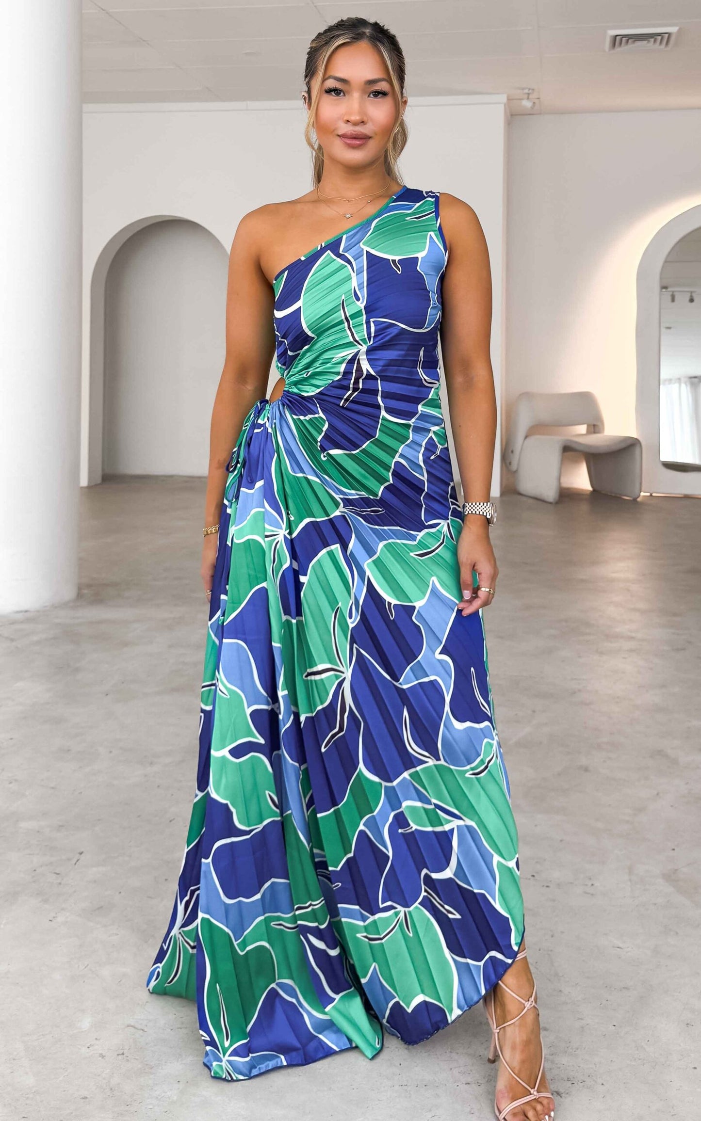 Rochelle Maxi Dress - Blue Green Floral