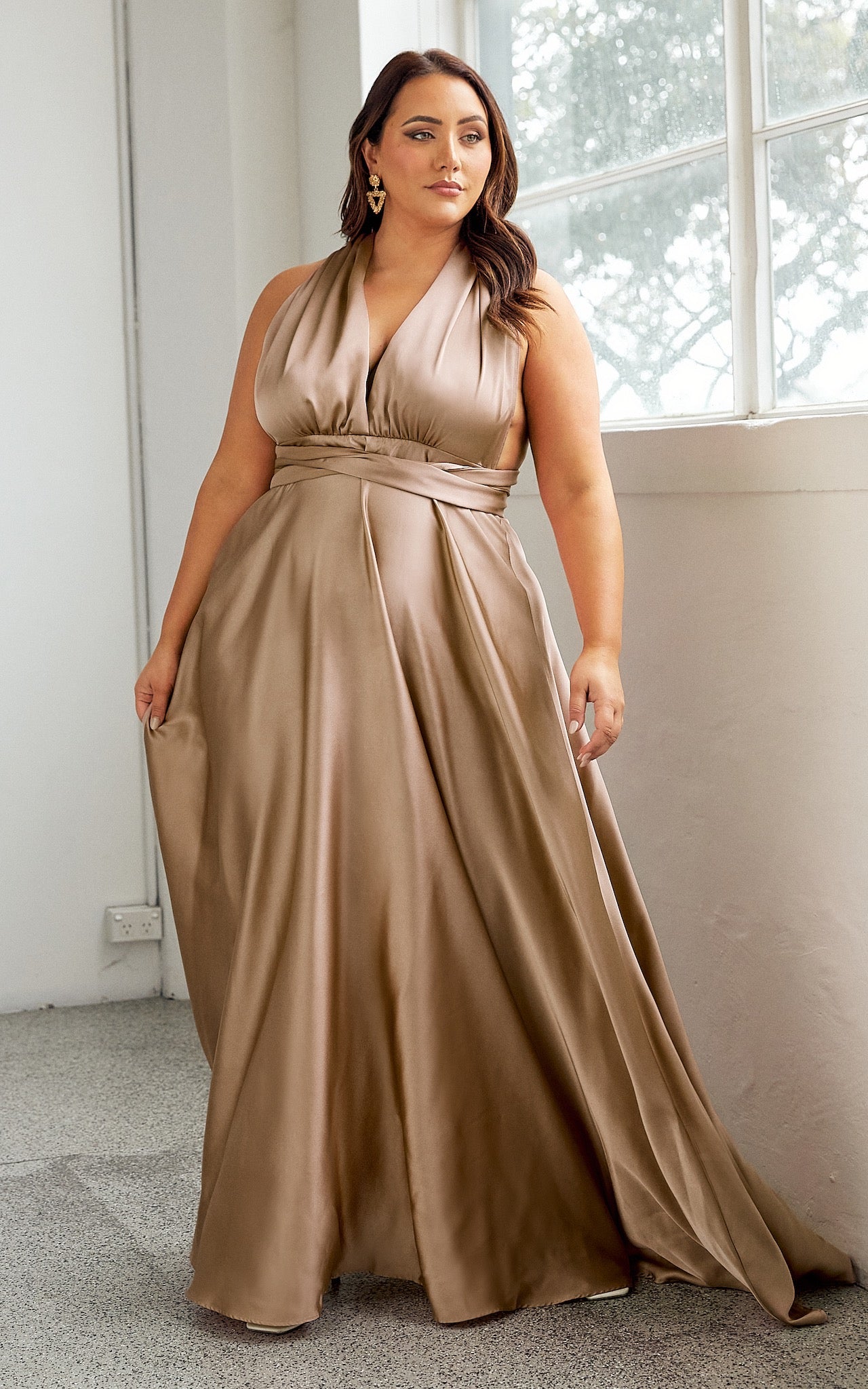 Roman Multiway Maxi Dress - Latte